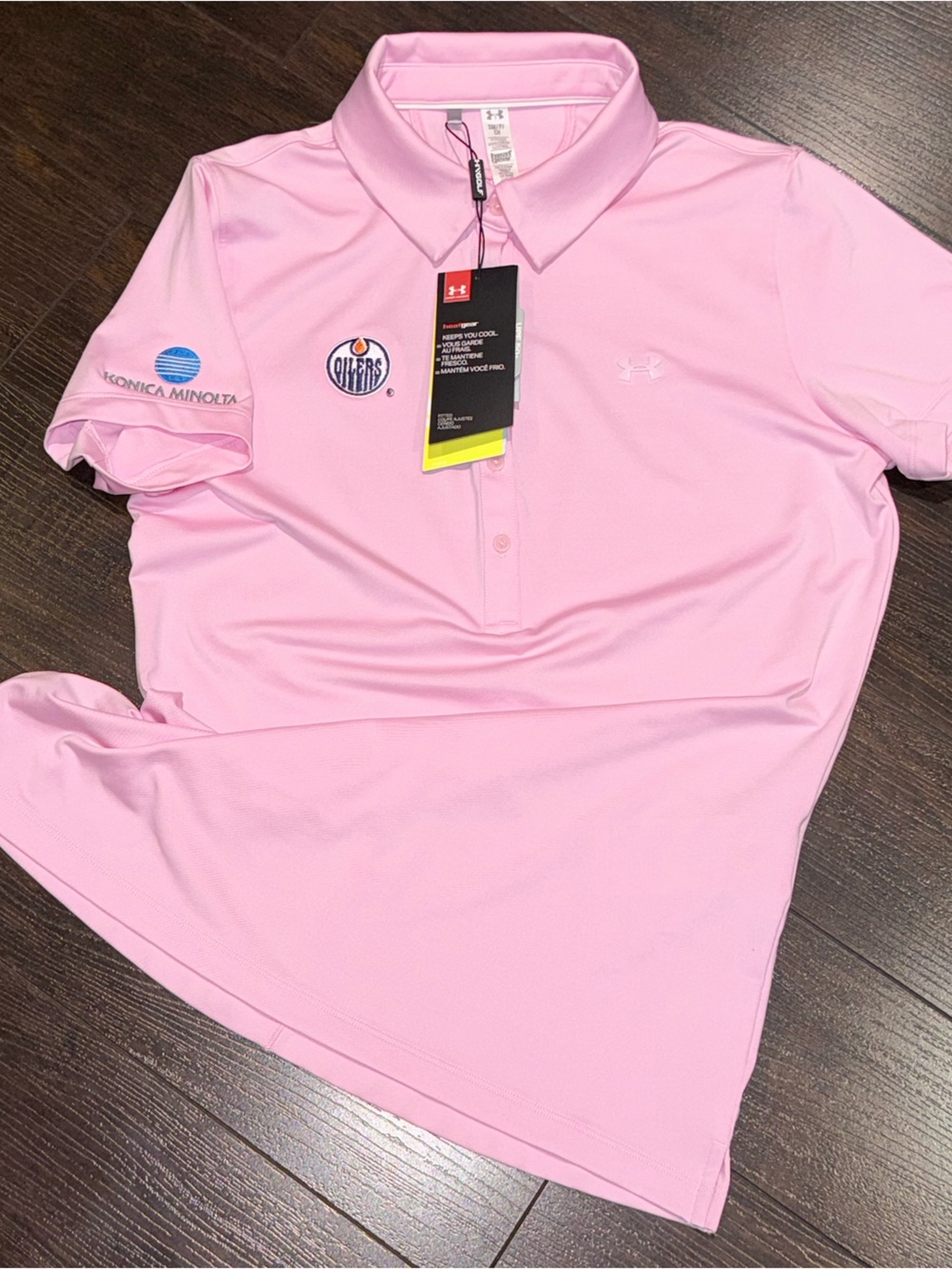 NWT! Under Armour x Edmonton Oilers Women’s Golf Polo Shirt Men’s Size S Pink